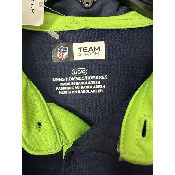 Size L NFL Team Apparel Seattle Seahawks On Field Polo Shirt Blue Men NEW - Picture 3 of 3